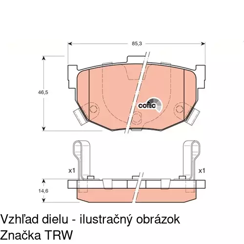 Brzdové dosky S70-1507 /POLCAR/ - obr. 5