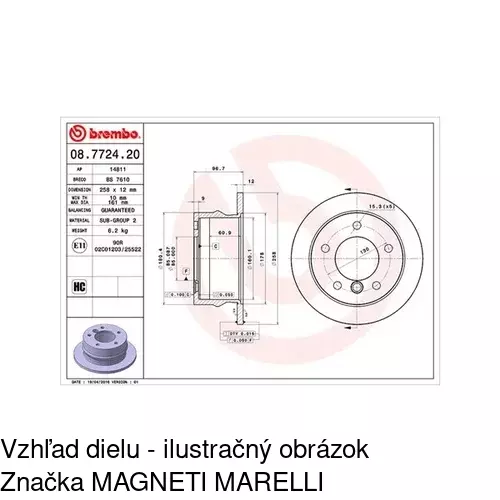 Brzdový kotúč POLCAR S71-1254