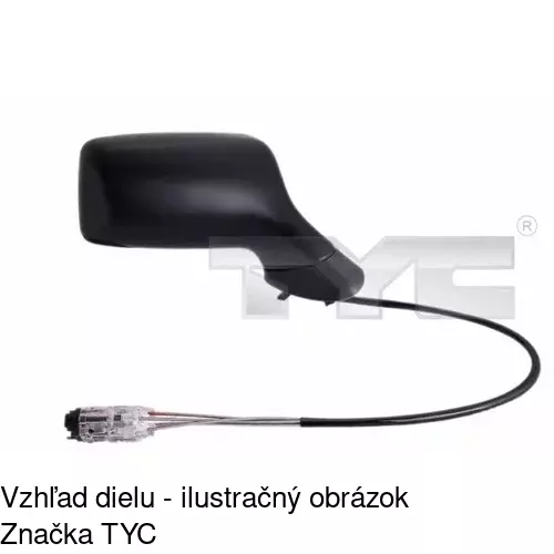 Sklo vonkajšieho zrkadla s držiakom 130755-E /POLCAR/ - obr. 1