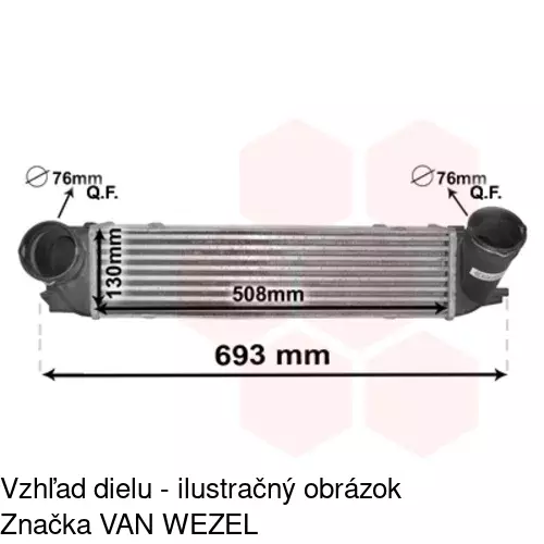 Chladiče vzduchu (Intercoolery) 2001J8-5 /POLCAR/ - obr. 2