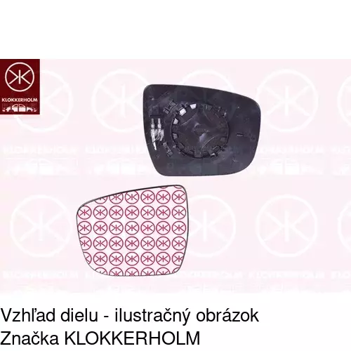 Sklo vonkajšieho zrkadla s držiakom 27C1555M /POLCAR/ - obr. 3