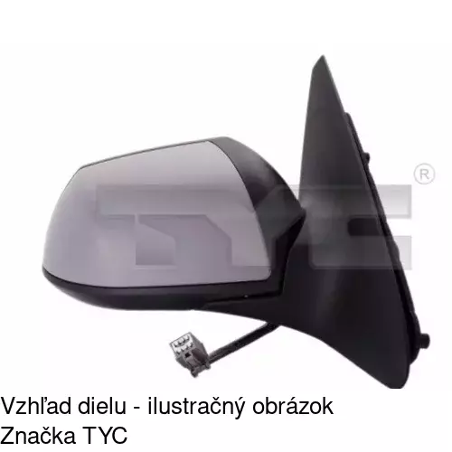 Sklo vonkajšieho zrkadla s držiakom 3218558E /POLCAR/ - obr. 2