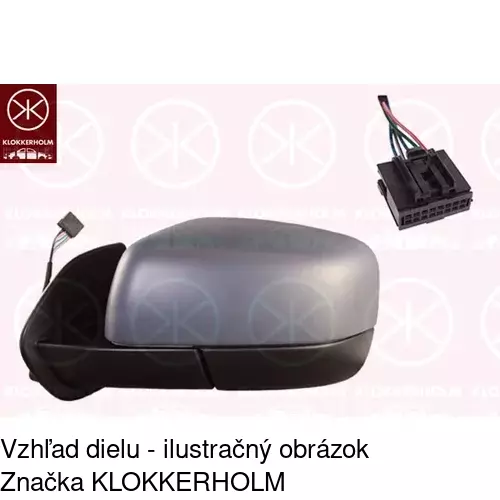 Sklo vonkajšieho zrkadla s držiakom 4324544E /POLCAR/ - obr. 2