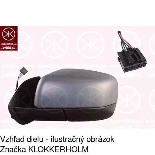 Sklo vonkajšieho zrkadla s držiakom 4324544E /POLCAR/ - obr. 3
