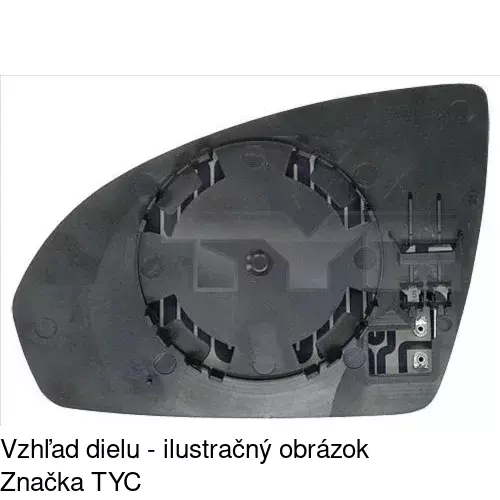 Sklo vonkajšieho zrkadla s držiakom 5098543E /POLCAR/ - obr. 1