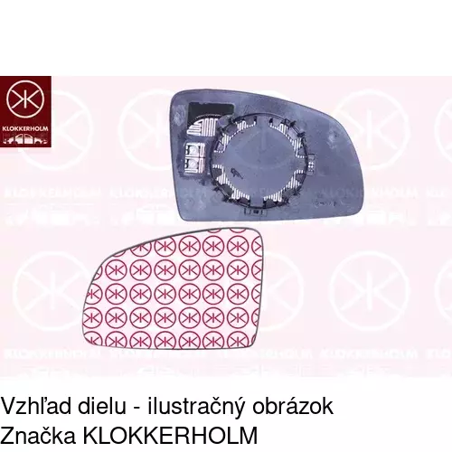 Sklo vonkajšieho zrkadla s držiakom 5559554M /POLCAR/ - obr. 2
