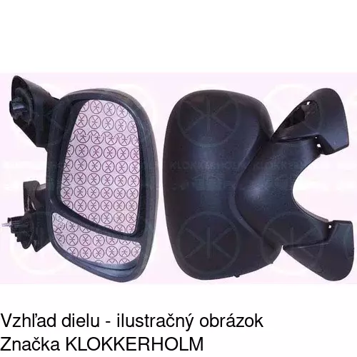 Sklo vonkajšieho zrkadla s držiakom 6026555E /POLCAR/ - obr. 4