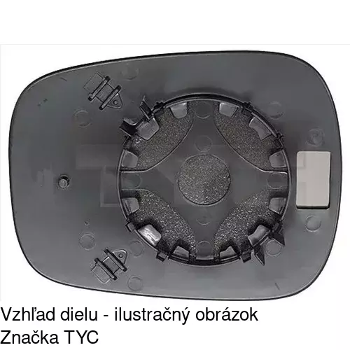 Sklo vonkajšieho zrkadla s držiakom 6061543E /POLCAR/ - obr. 1