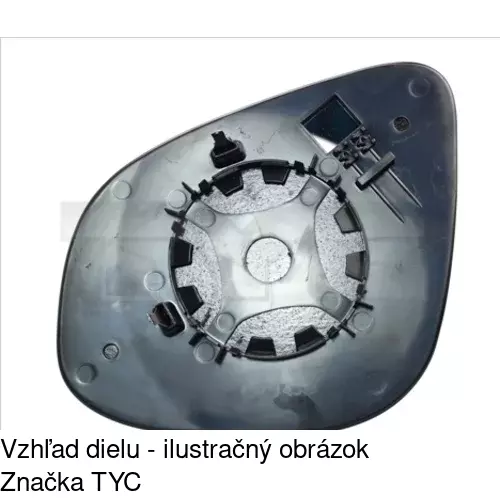 Sklo vonkajšieho zrkadla s držiakom 60U1544M /POLCAR/ - obr. 5