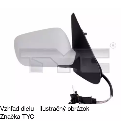 Sklo vonkajšieho zrkadla s držiakom 9524542E /POLCAR/ - obr. 1