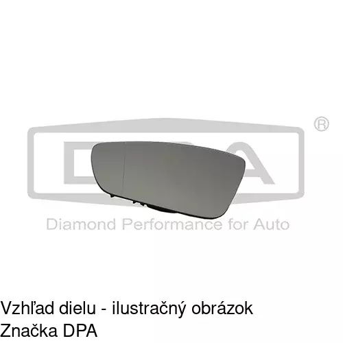 Sklo vonkajšieho zrkadla s držiakom 9533542E /POLCAR/ - obr. 1
