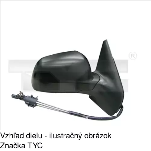 Sklo vonkajšieho zrkadla s držiakom 95415511 /POLCAR/ - obr. 4