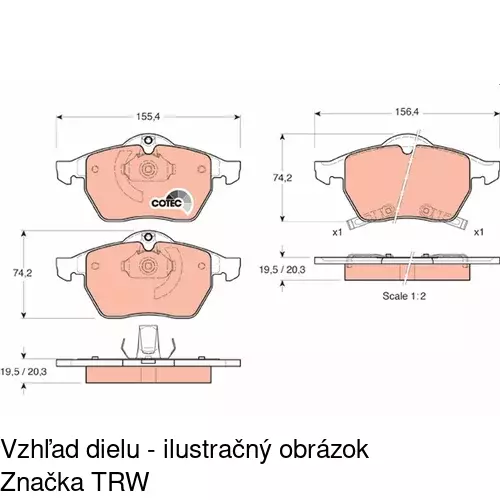 Brzdové dosky S70-0021 /POLCAR/ - obr. 1