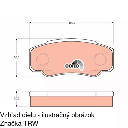 Brzdové dosky S70-0173 /POLCAR/ - obr. 2