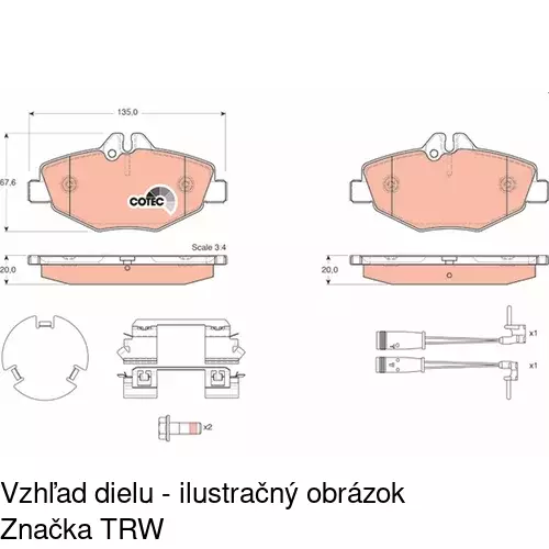 Brzdové dosky S70-0258 /POLCAR/ - obr. 2