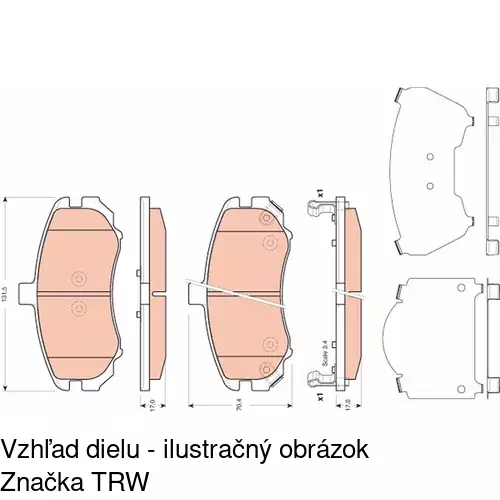 Brzdové dosky S70-0264 /POLCAR/ - obr. 5