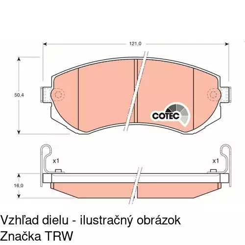 Brzdové dosky S70-0301 /POLCAR/ - obr. 2