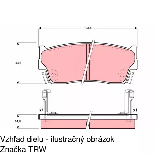 Brzdové dosky S70-0476 /POLCAR/ - obr. 1