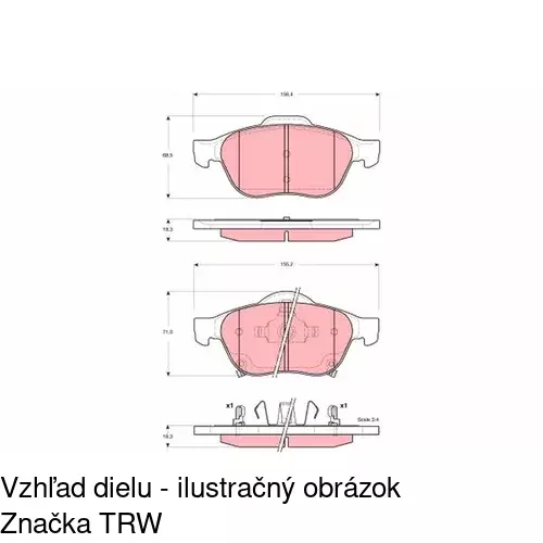 Brzdové dosky S70-0508 /POLCAR/ - obr. 2