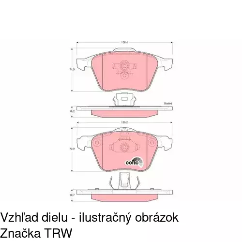 Brzdové dosky S70-1184 /POLCAR/ - obr. 2