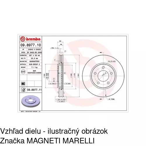 Brzdový kotúč S71-0206 /POLCAR/ - obr. 1
