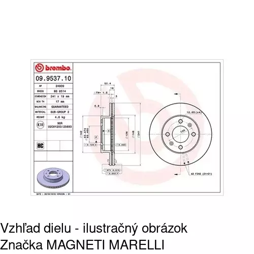 Brzdový kotúč POLCAR S71-0402