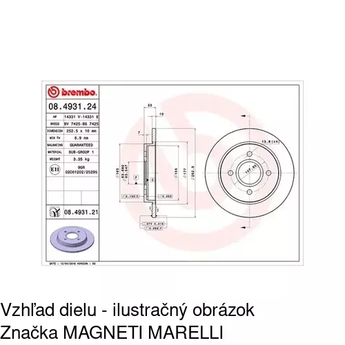 Brzdový kotúč POLCAR S71-1026S