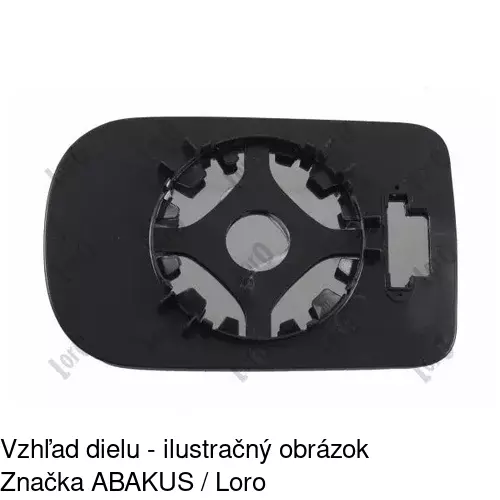 Sklo vonkajšieho zrkadla s držiakom 2016547M /POLCAR/