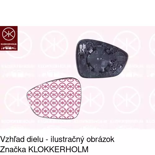 Sklo vonkajšieho zrkadla s držiakom 2334544E /POLCAR/ - obr. 3