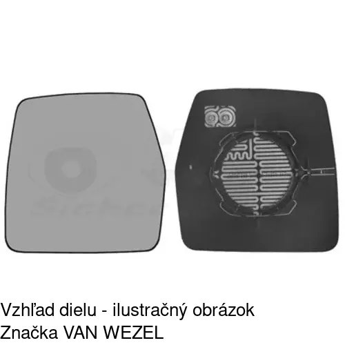 Sklo vonkajšieho zrkadla s držiakom 2395545E /POLCAR/ - obr. 2