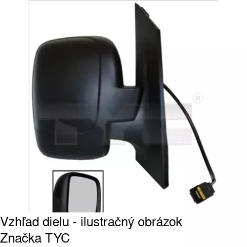 Sklo vonkajšieho zrkadla s držiakom 2396555M /POLCAR/ - obr. 2
