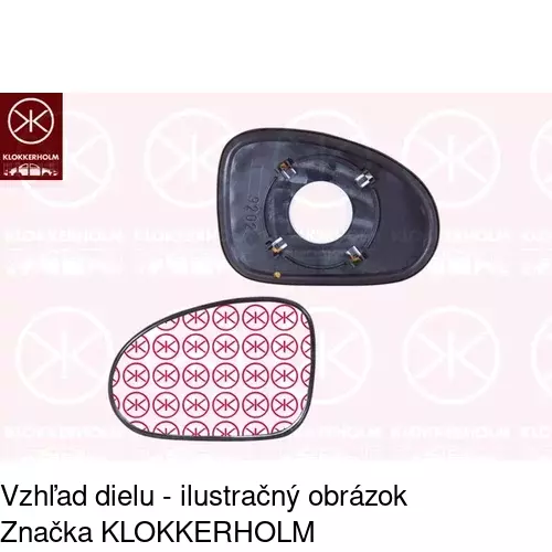Sklo vonkajšieho zrkadla s držiakom 2501544E /POLCAR/ - obr. 3