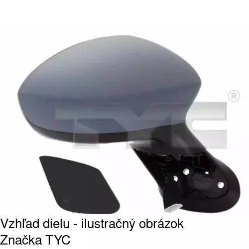 Sklo vonkajšieho zrkadla s držiakom 3024556M /POLCAR/ - obr. 1