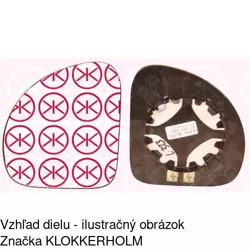 Sklo vonkajšieho zrkadla s držiakom 3065545M /POLCAR/ - obr. 1