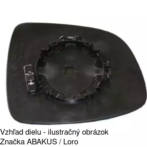Sklo vonkajšieho zrkadla s držiakom 3075551M /POLCAR/ - obr. 4