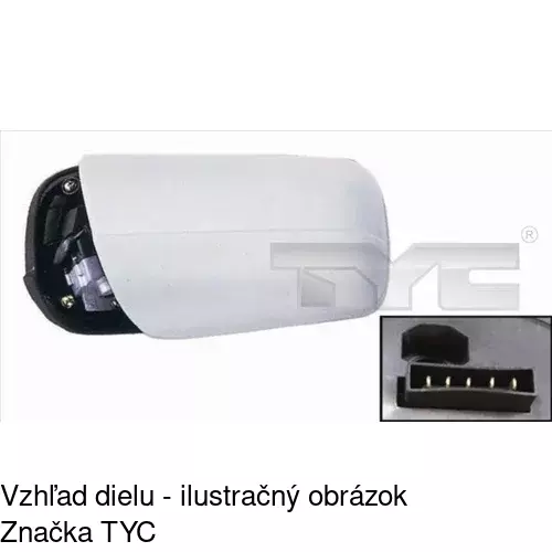 Sklo vonkajšieho zrkadla s držiakom 5002551E /POLCAR/ - obr. 2