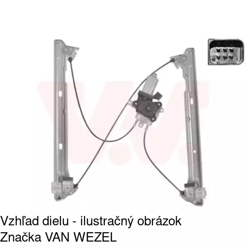Mechanizmus sťahovania okna elektrický bez motora 50N1PSG2 /POLCAR/ - obr. 5