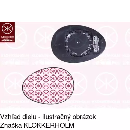 Sklo vonkajšieho zrkadla s držiakom 5102555E /POLCAR/ - obr. 4