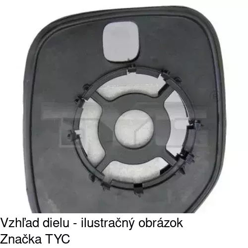 Sklo vonkajšieho zrkadla s držiakom 5790557M /POLCAR/ - obr. 1