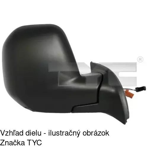 Sklo vonkajšieho zrkadla s držiakom 5792542E /POLCAR/ - obr. 2