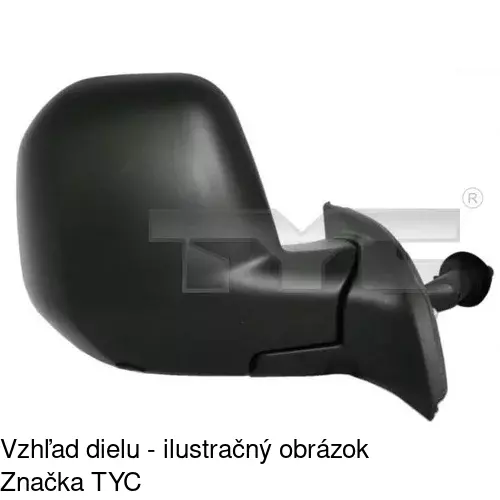 Sklo vonkajšieho zrkadla s držiakom 5792552M /POLCAR/ - obr. 1