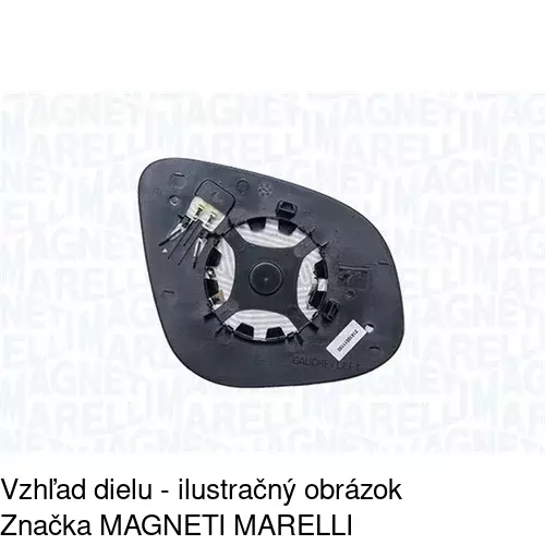 Sklo vonkajšieho zrkadla s držiakom 60U1544M /POLCAR/ - obr. 2