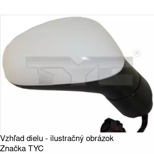 Sklo vonkajšieho zrkadla s držiakom 6726557E /POLCAR/ - obr. 3