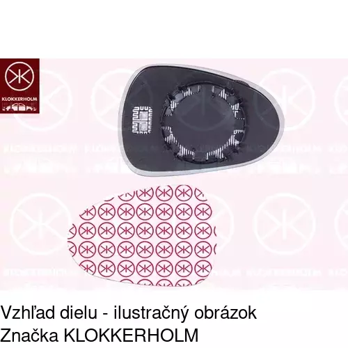 Sklo vonkajšieho zrkadla s držiakom 6732542E /POLCAR/ - obr. 4
