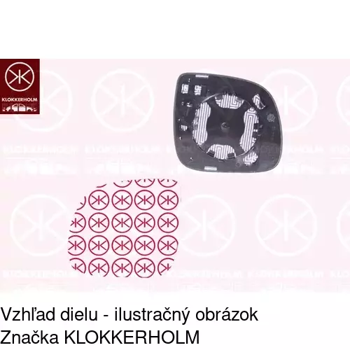 Sklo vonkajšieho zrkadla s držiakom 9581545E /POLCAR/ - obr. 1