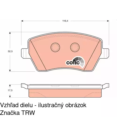 Brzdové dosky S70-0098 /POLCAR/ - obr. 1