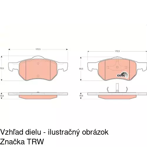 Brzdové dosky S70-0208 /POLCAR/ - obr. 1