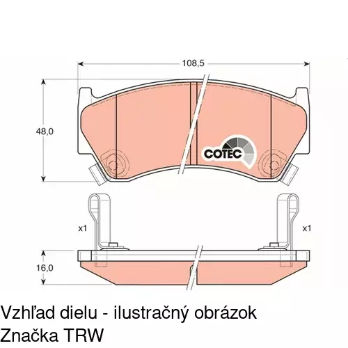 Brzdové dosky S70-0242 /POLCAR/ - obr. 3