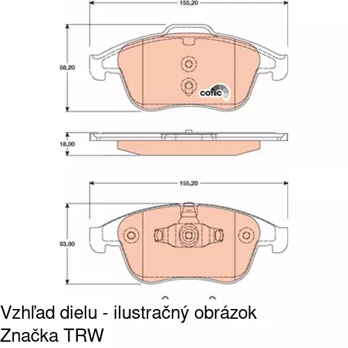 Brzdové dosky S70-0285 /POLCAR/ - obr. 5