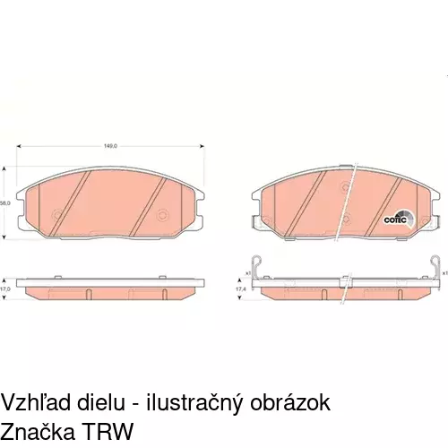 Brzdové dosky S70-0436 /POLCAR/ - obr. 3